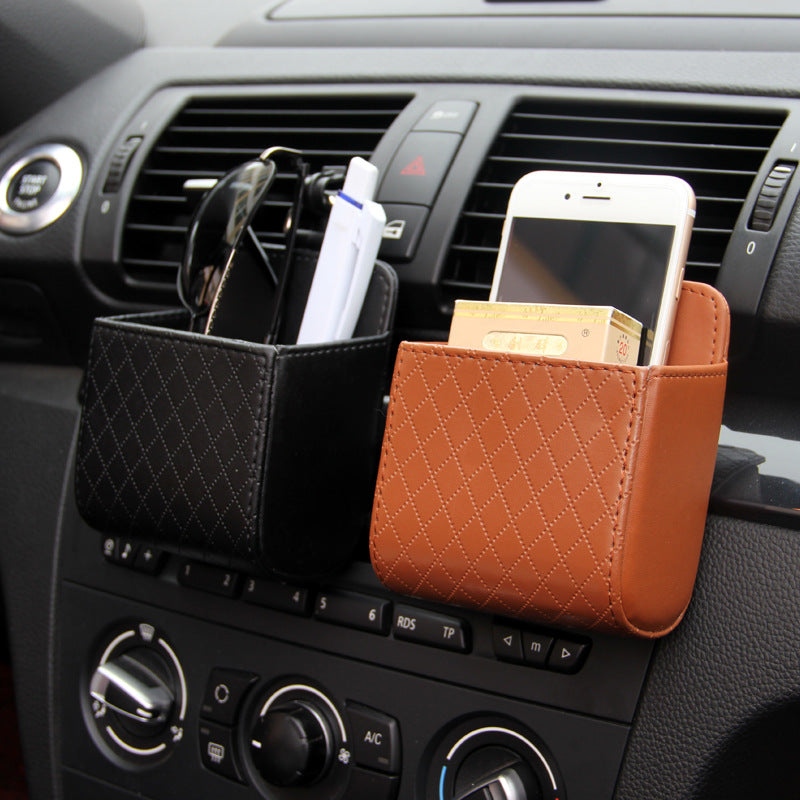 Leather Accessory Holder For Car A/C Vent