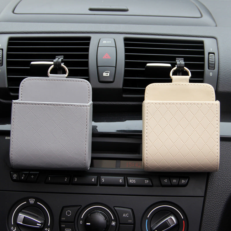 Leather Accessory Holder For Car A/C Vent